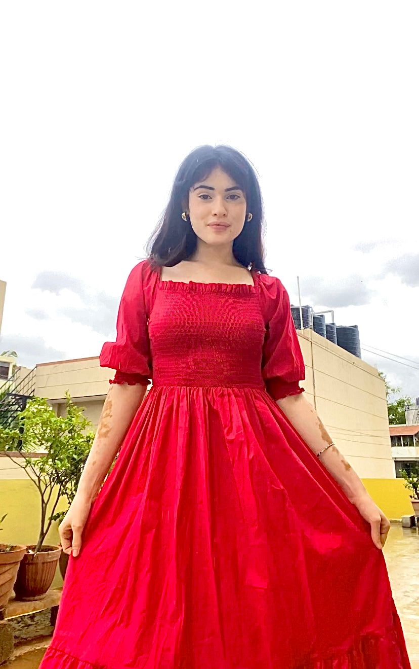 Ruby Romance Smocked Maxi Dress