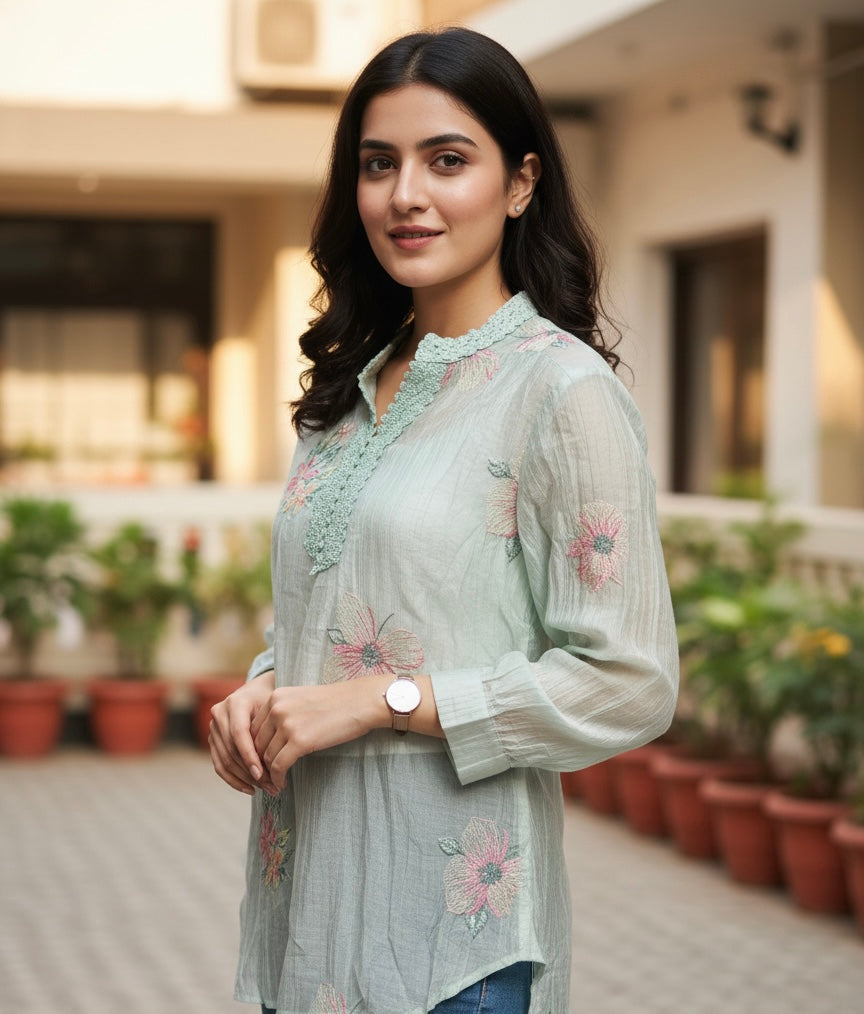 Floral Embroidered Tunic