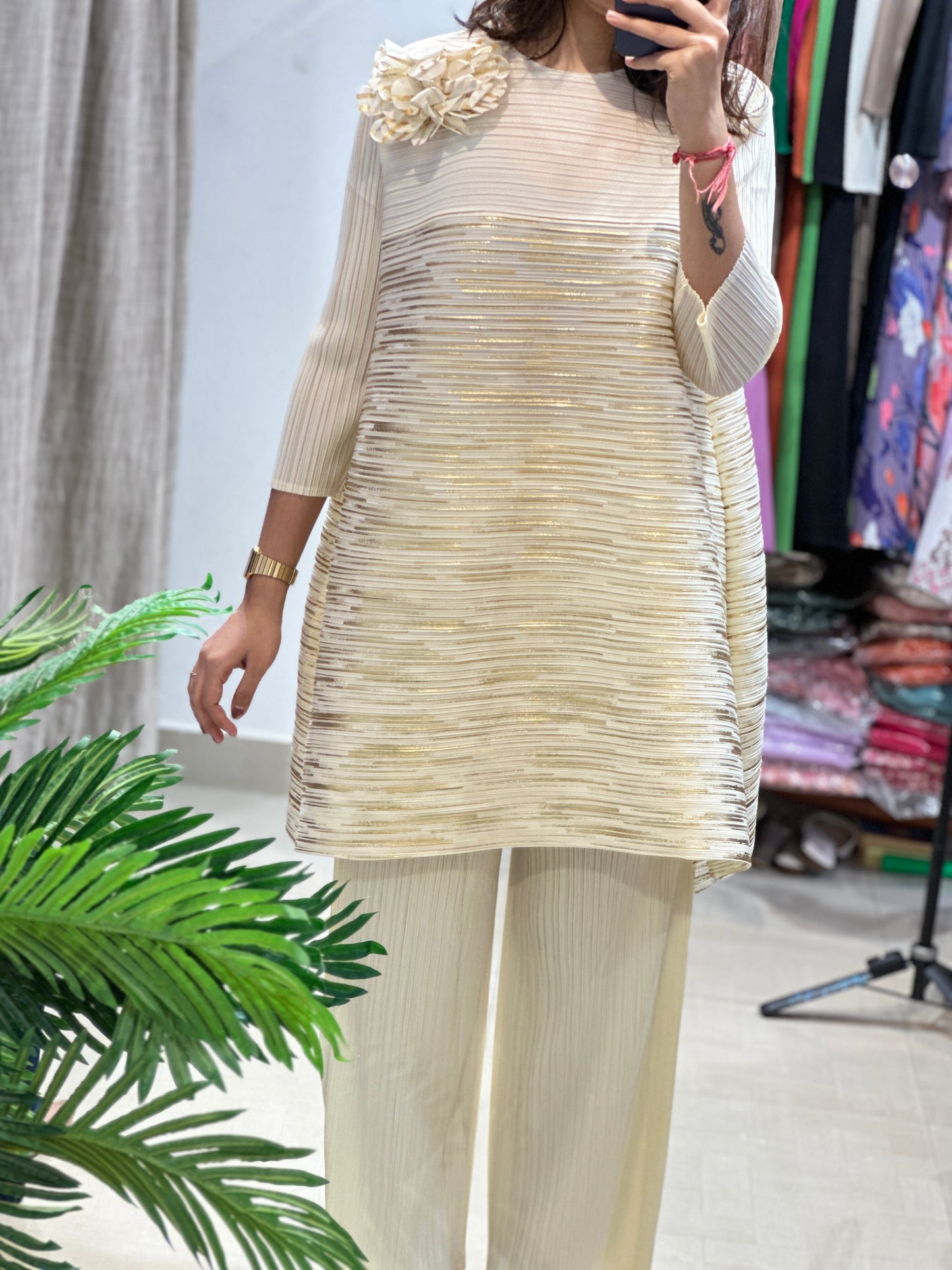 Cream Tunic Set