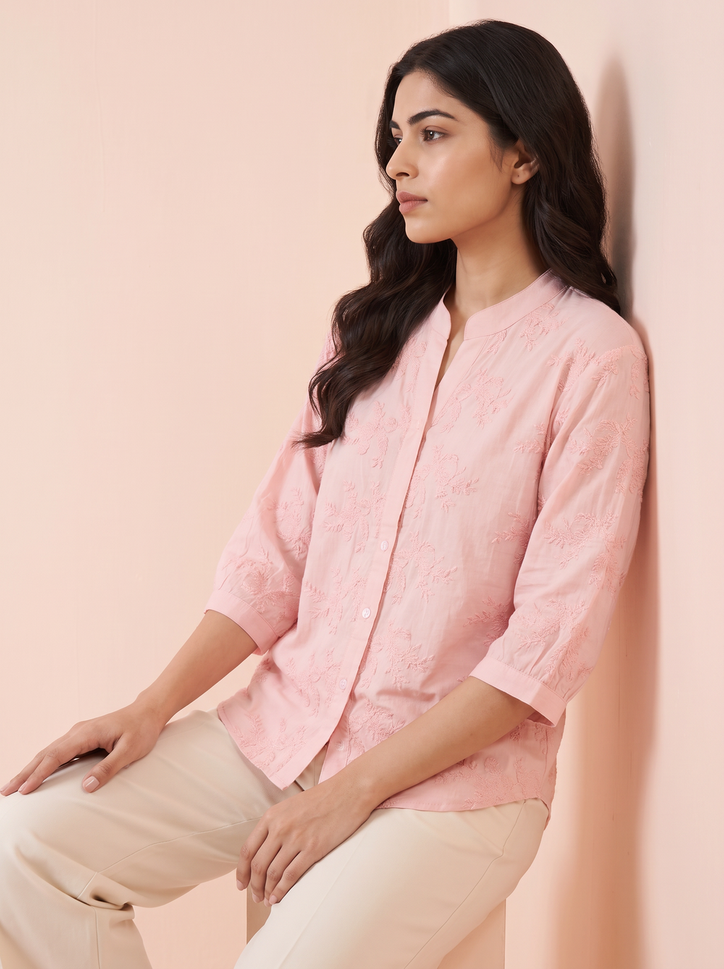 Fuschia Embroidered Shirt