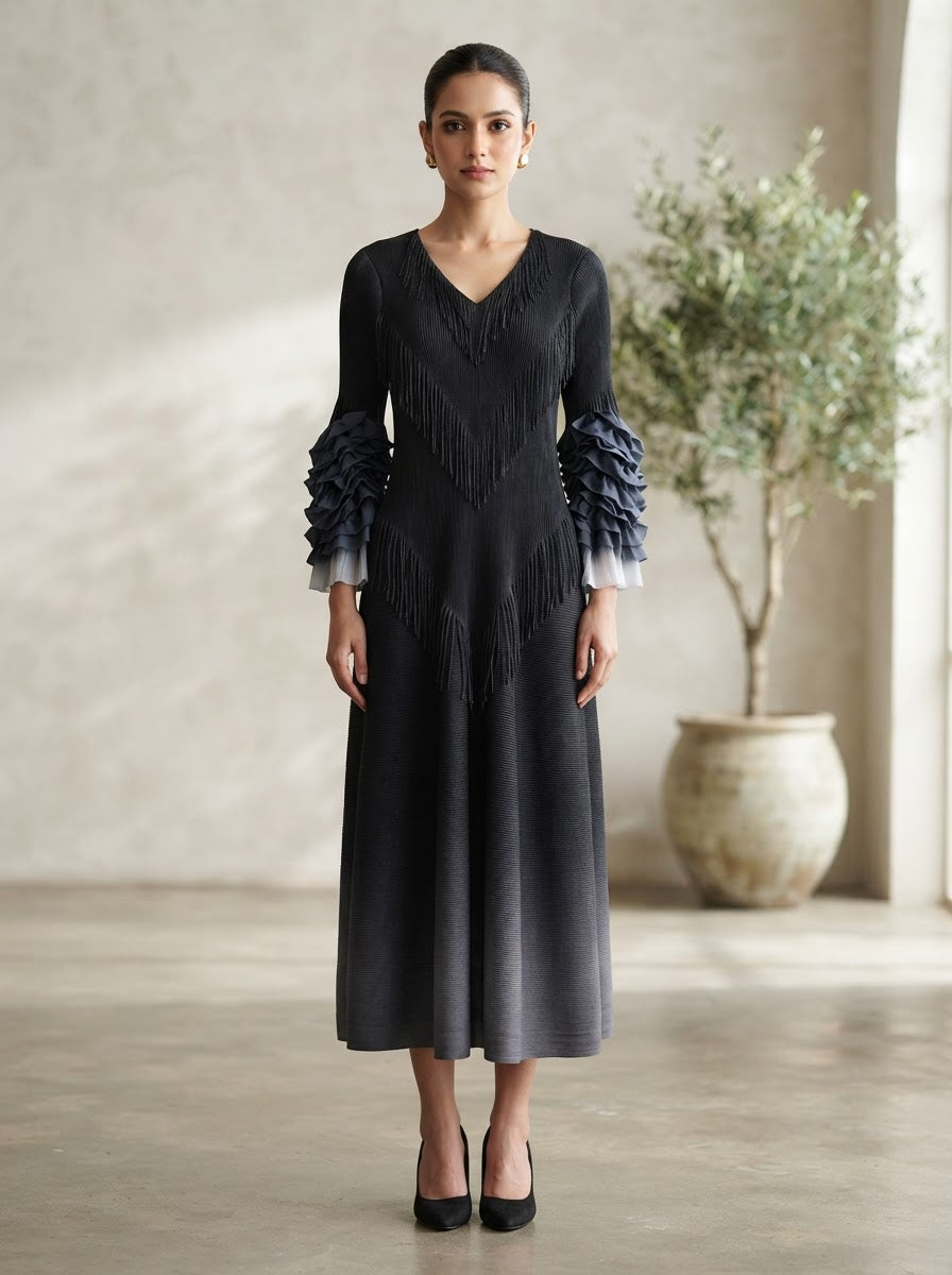 Summer Ombré Pleated Dress