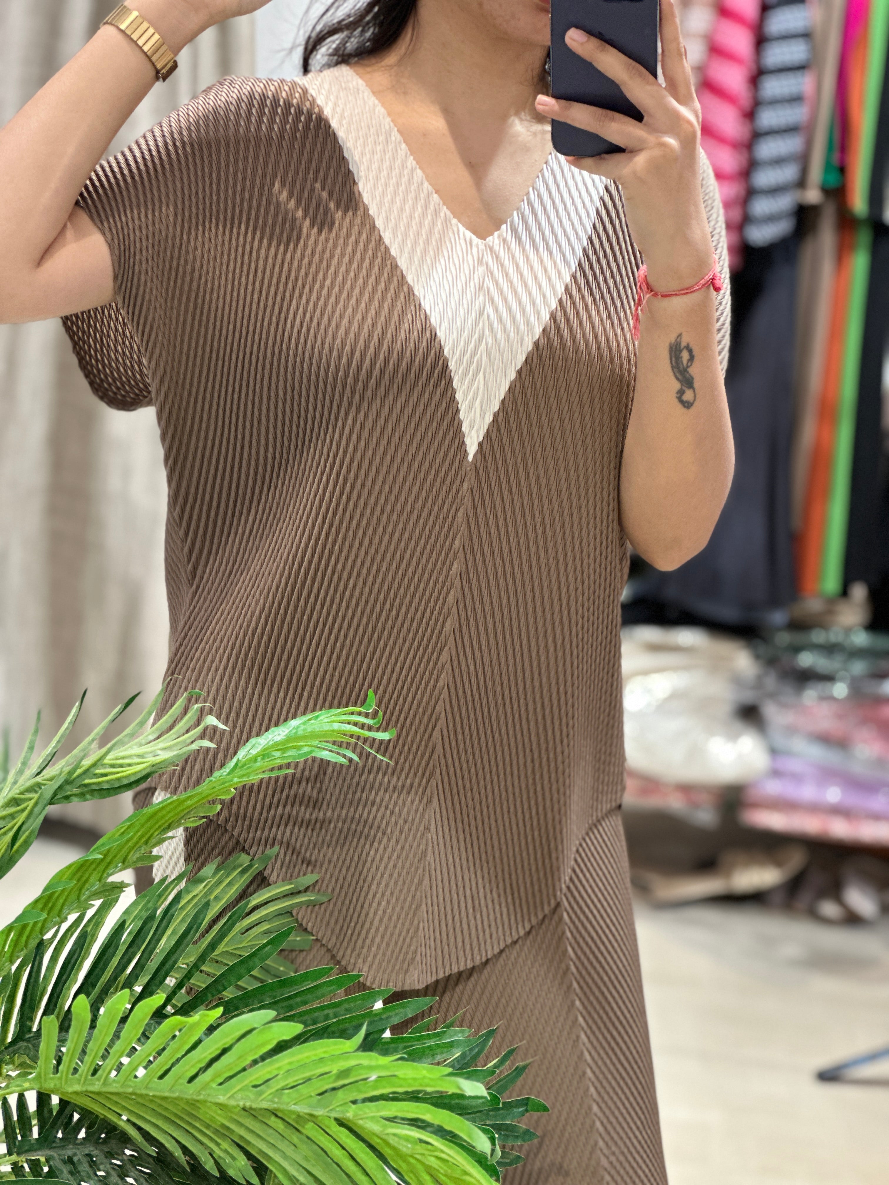 DUO Co-ord set- brown beige