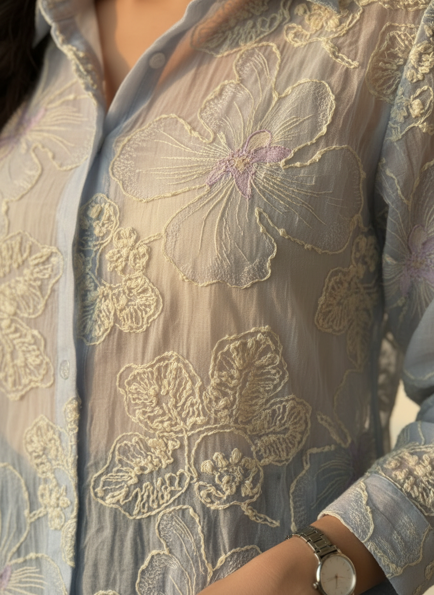 Floral Embroidered shirt
