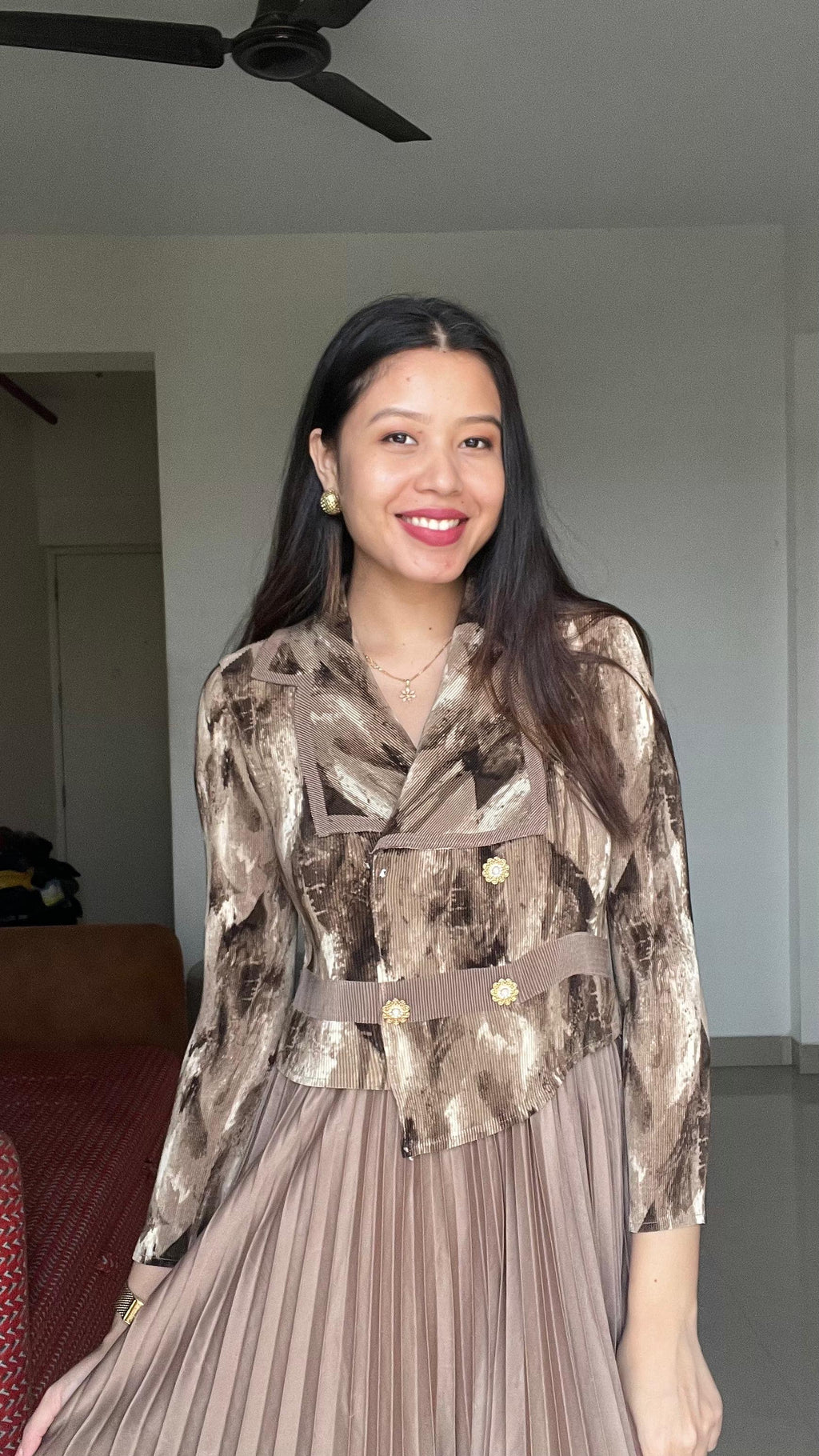 ÉCLAT Pleated Statement Dress