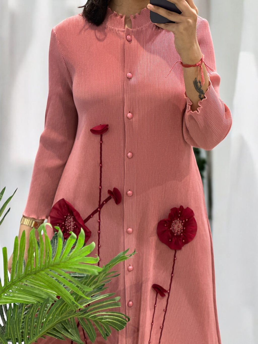 Aurelia Shirt Dress- Peach