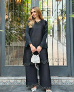 Black Pleated Tunic Set