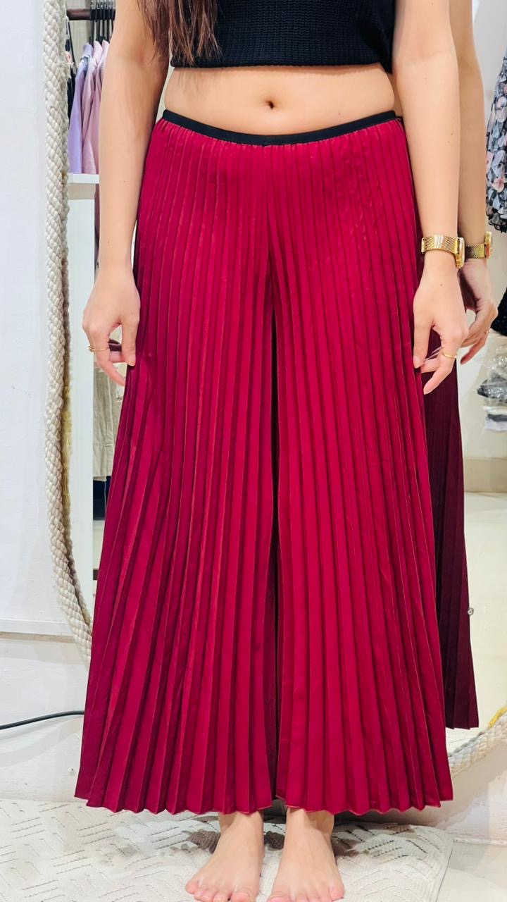 The Signature High-Rise Pleated Palazzo Trousers