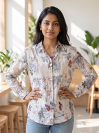 Floral linen shirt