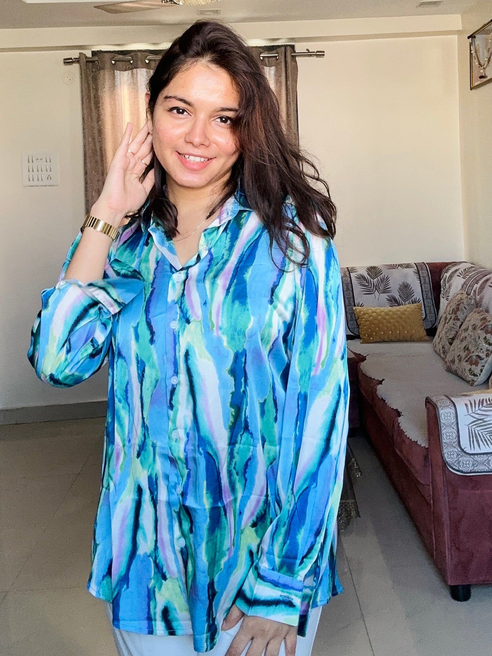 Cascade Satin Crepe Shirt