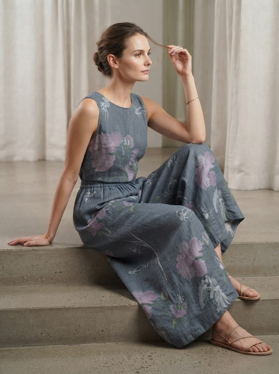 Chanderi  Embroidered Pant