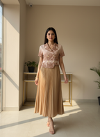 AMÉLIE Soft Blush Pleated dress