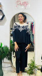 Contrast Petal Textured Two-Piece