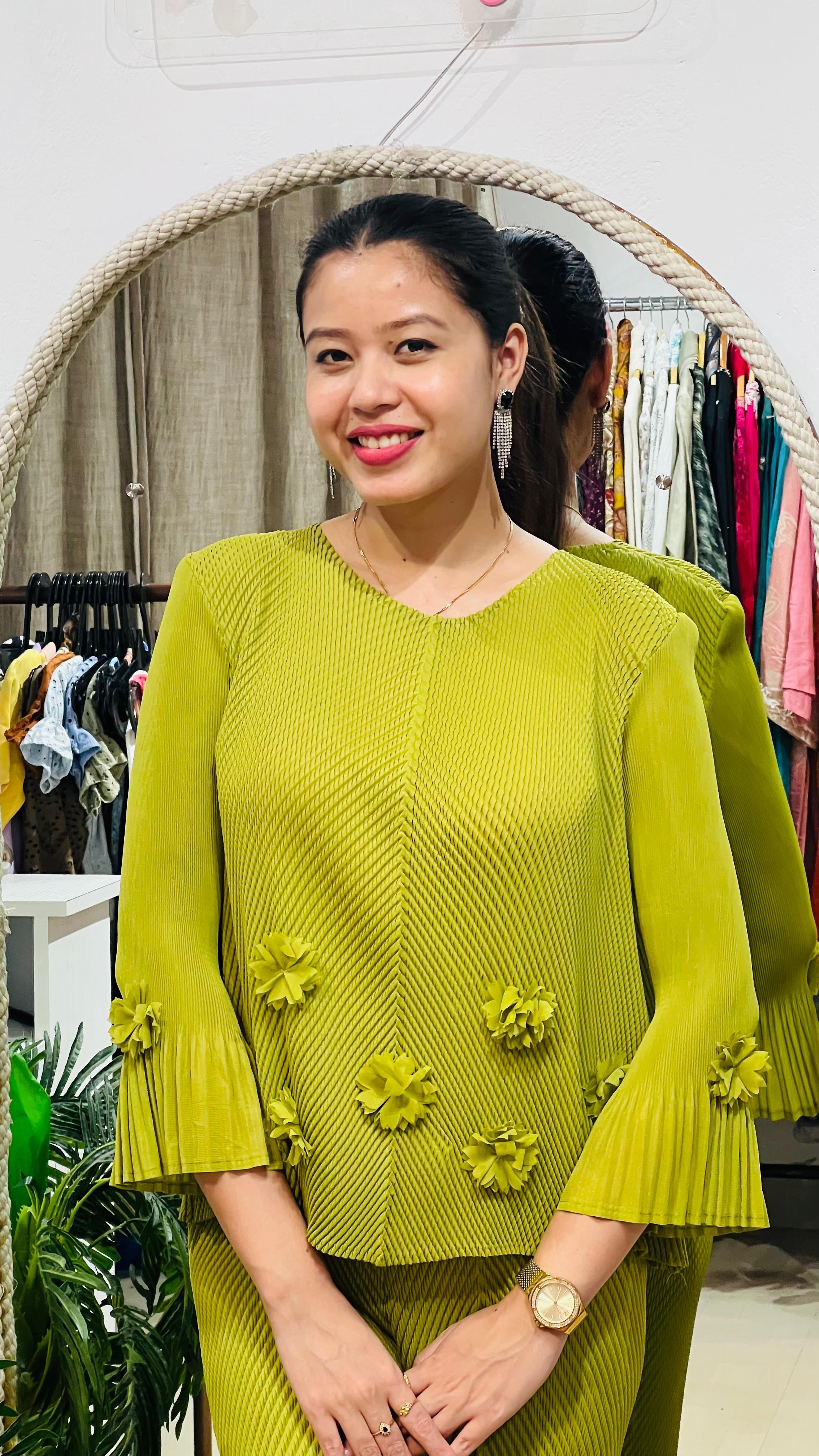 Flora Pleat Flared Co-ord Set