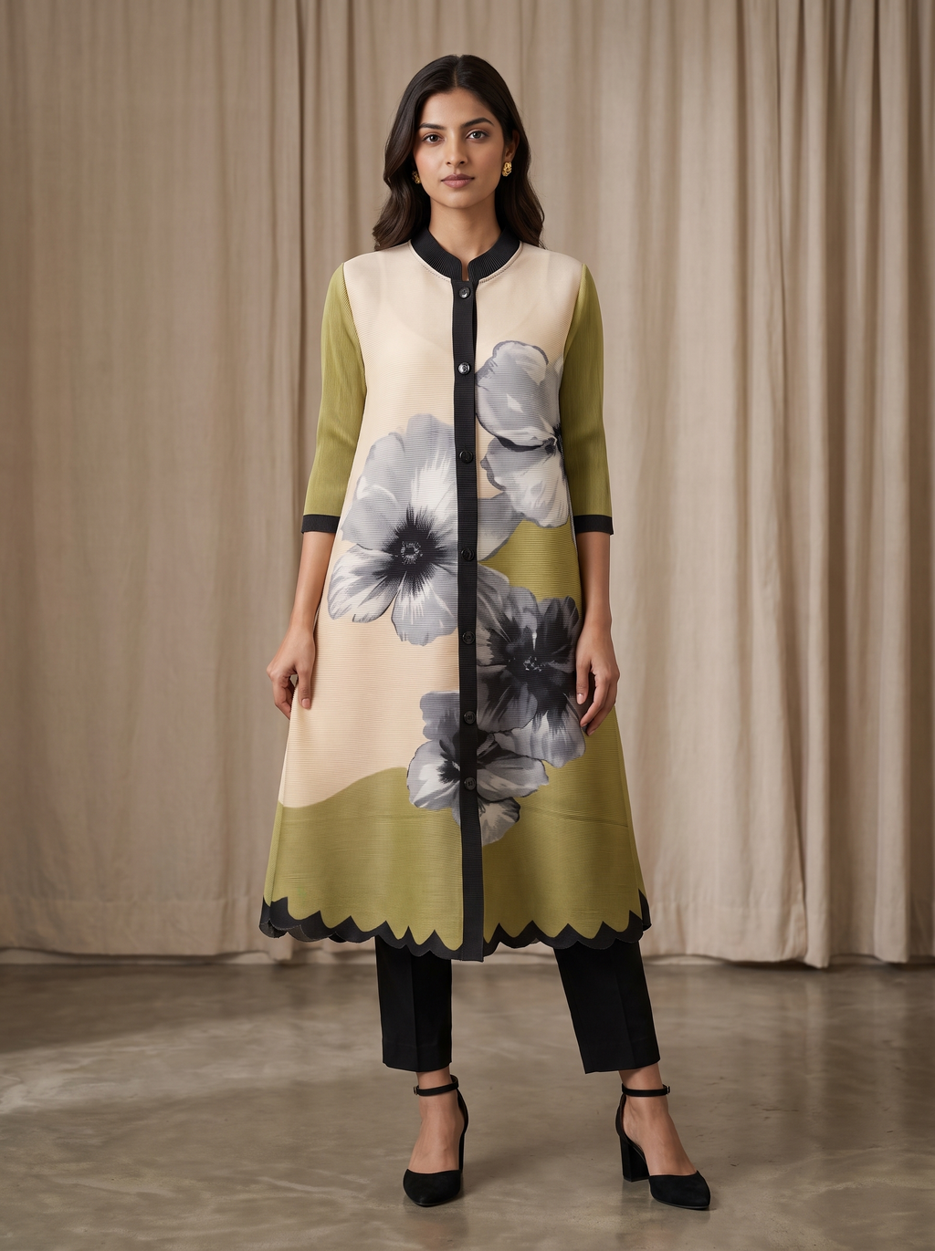 Floral Pleated Dress