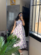 FLORAL PRINTED SMOCKED DRESS