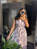 FLORAL PRINTED SMOCKED DRESS