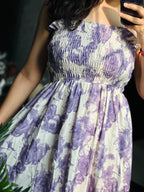 FLORAL PRINTED SMOCKED DRESS