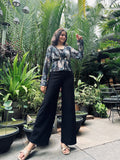 PLEATED WRAP TOP