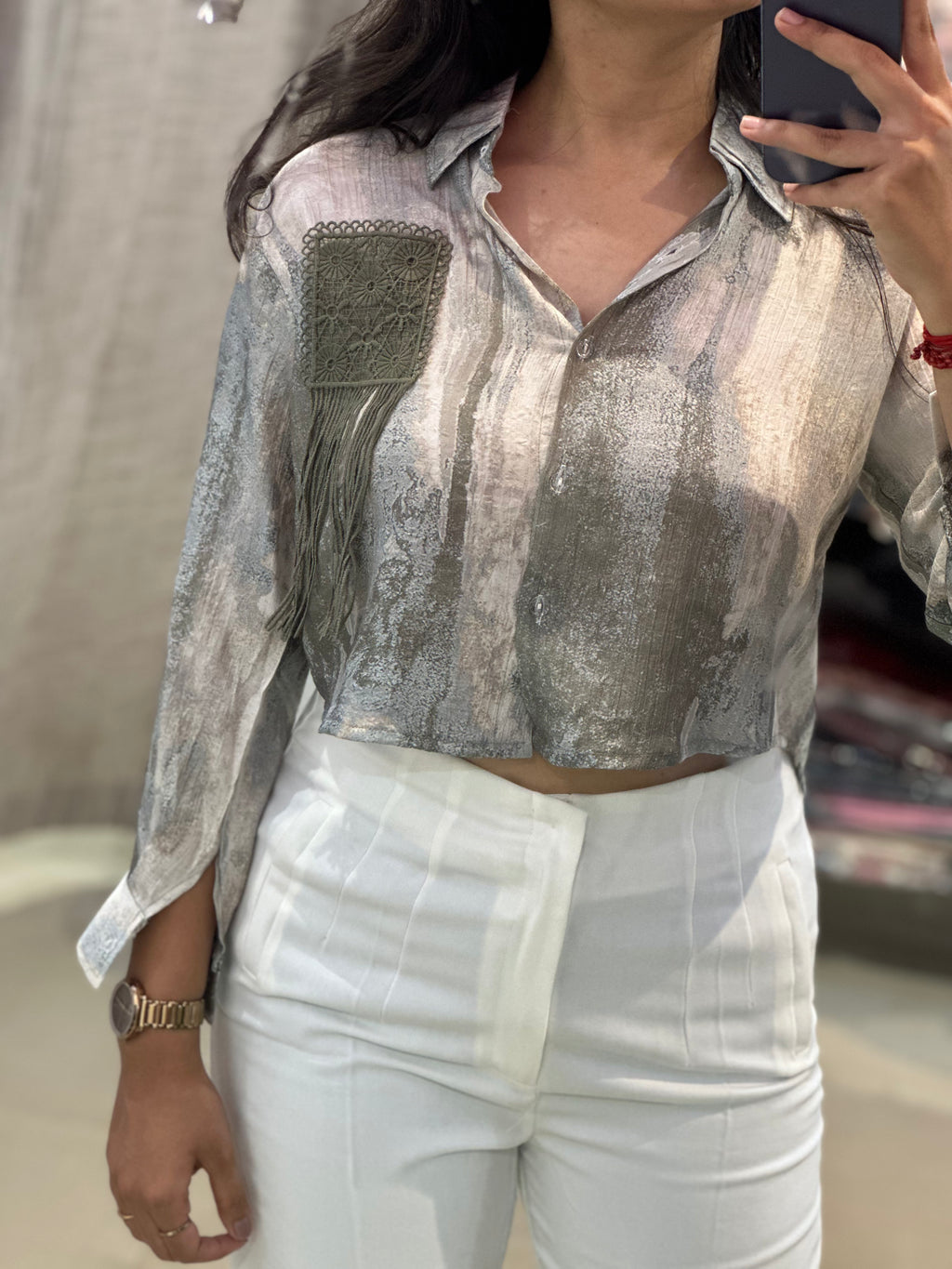 SOFTEST CREPE SILK CROP SHIRT