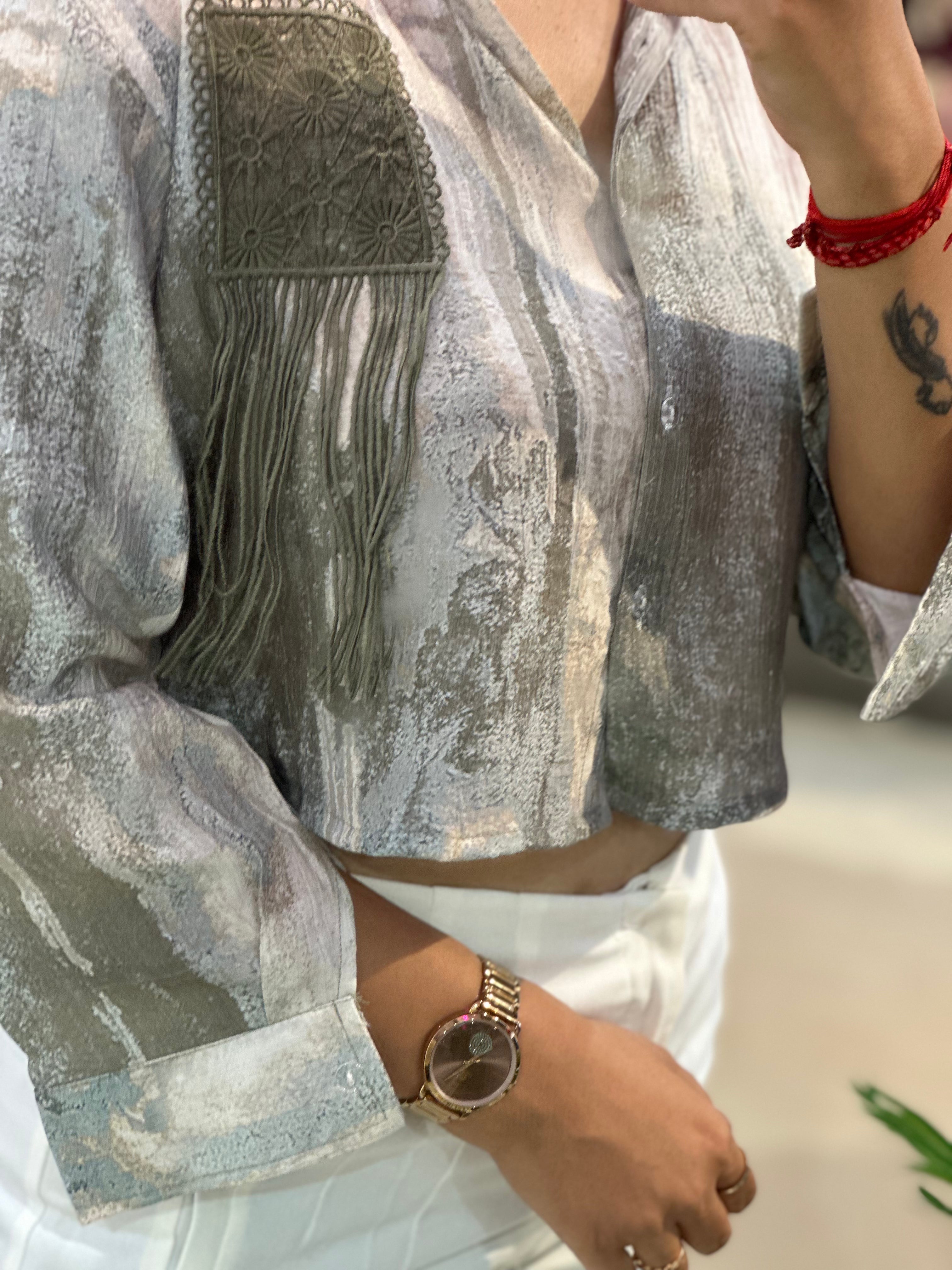 SOFTEST CREPE SILK CROP SHIRT