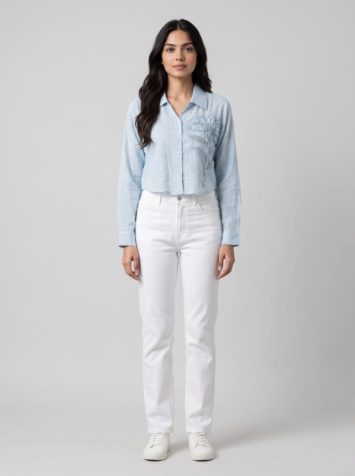 Blush Bloom Embroidered shirt