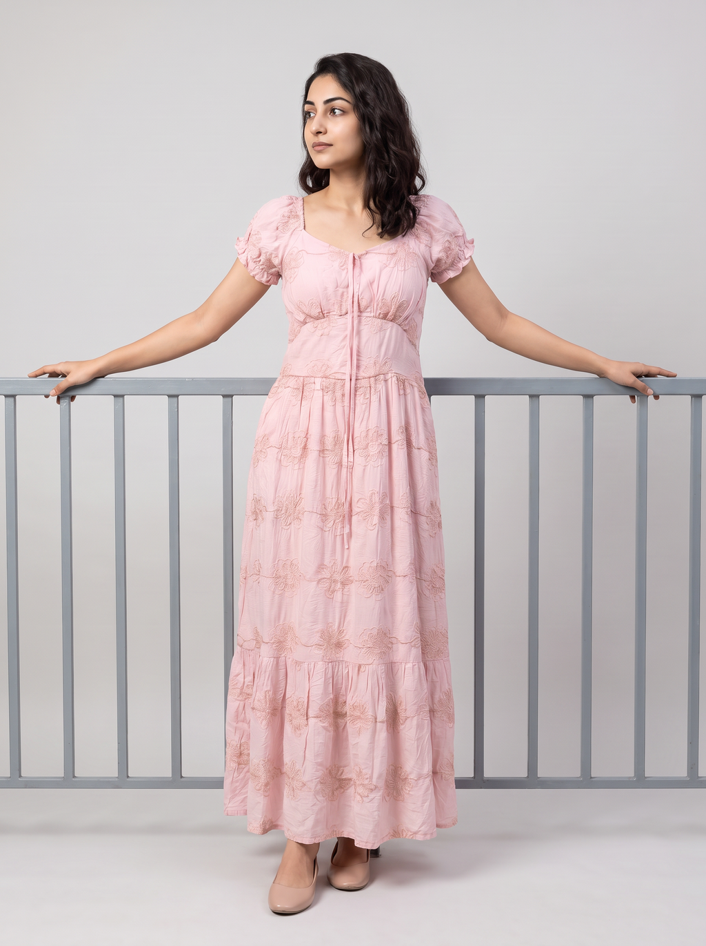 Blush Bloom Tiered Maxi Dress