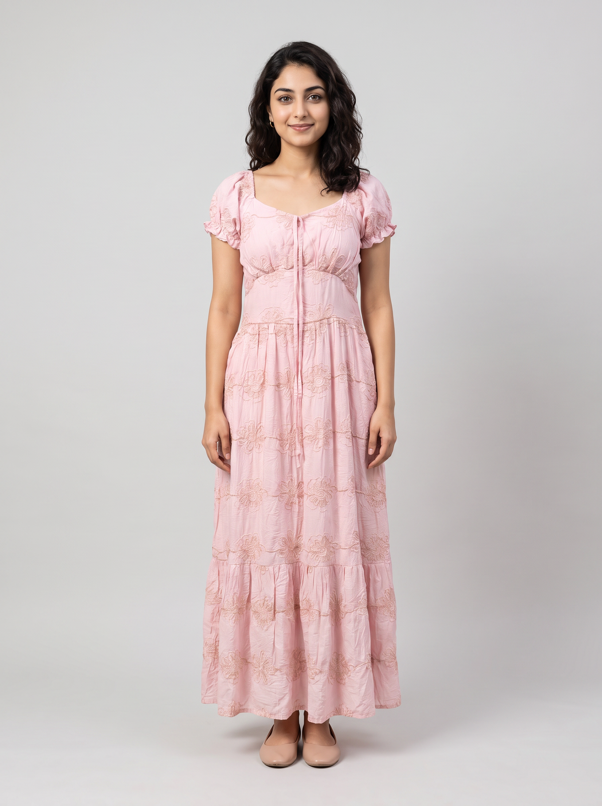 Blush Bloom Tiered Maxi Dress