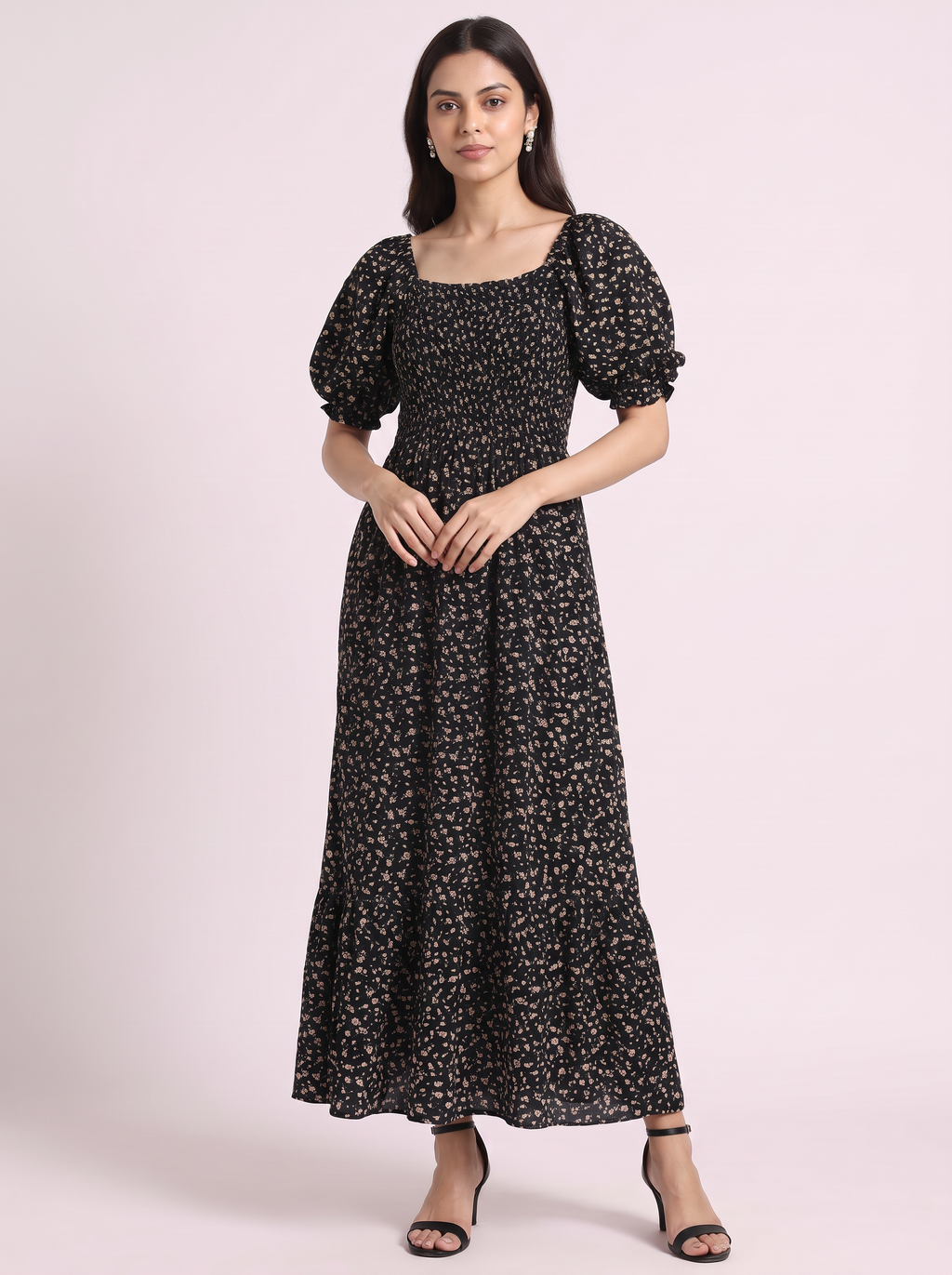 Ditsy Floral Smocked Maxi Dress