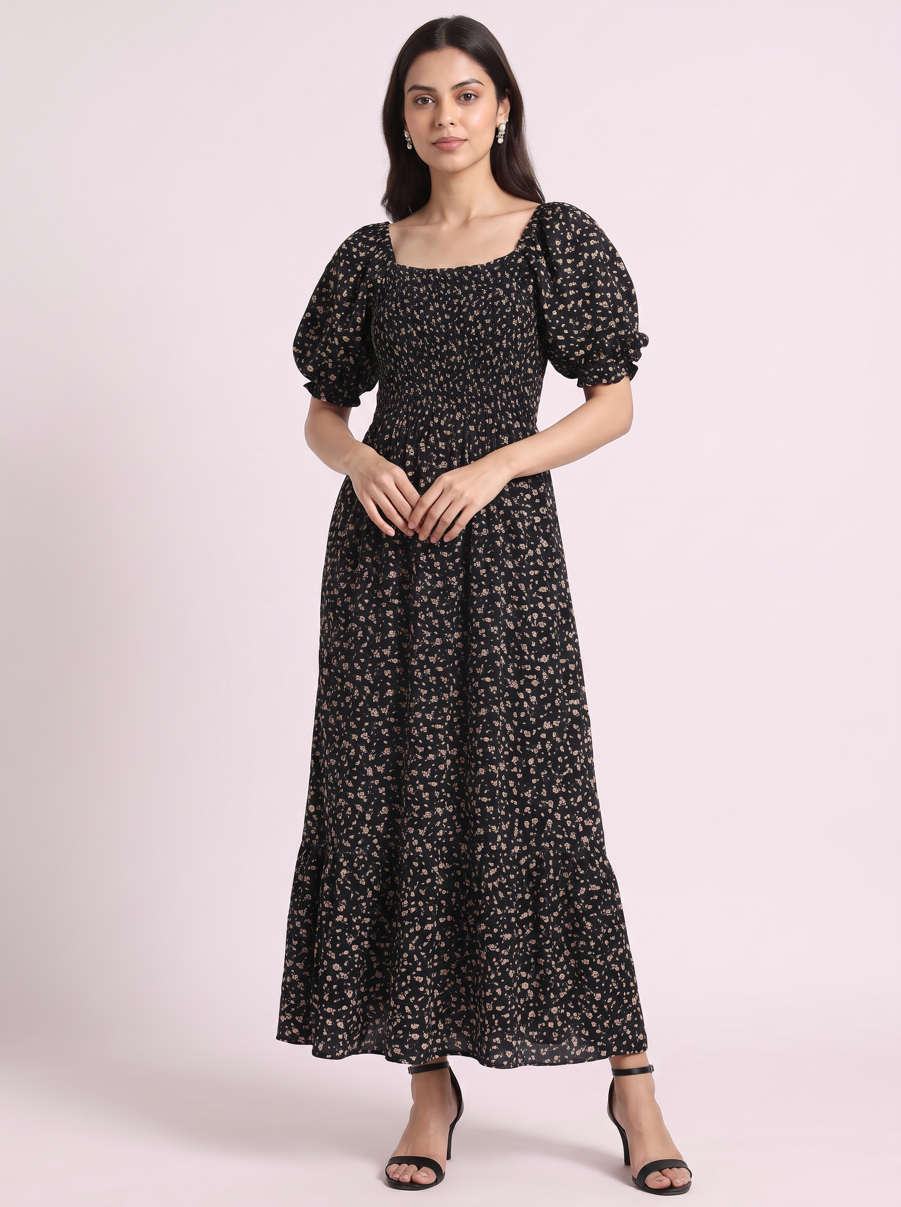 Ditsy Floral Smocked Maxi Dress