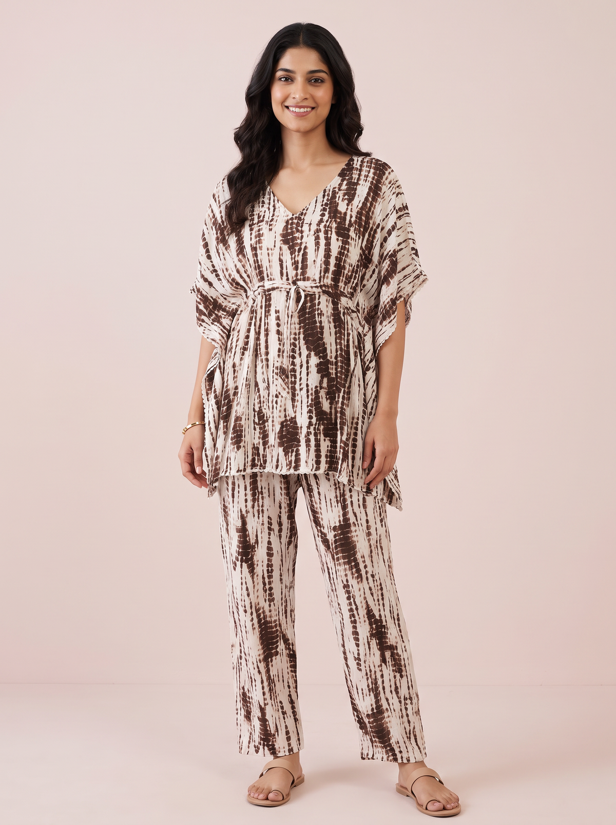 The Sienna Shibori Kaftan Co-ord Set