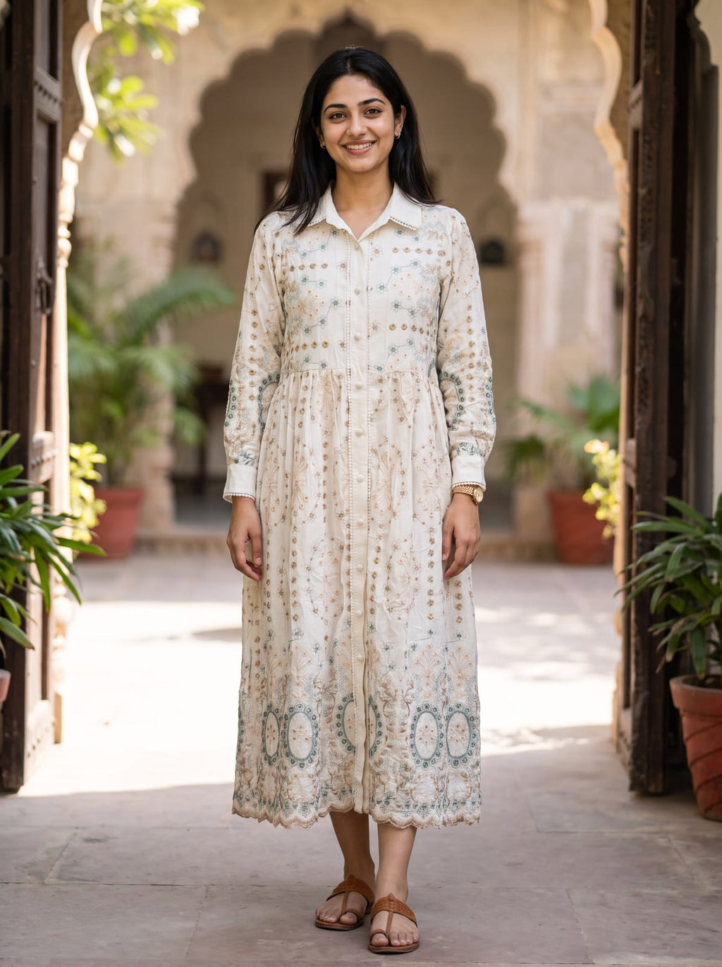 Indo-Western Embroidered Dress.