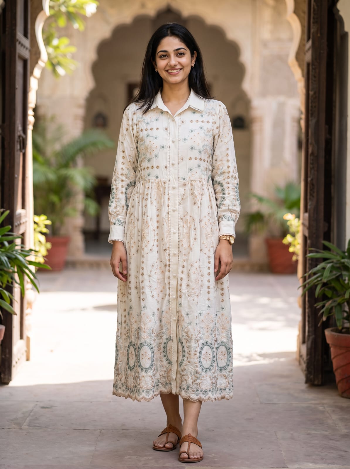 Indo-Western Embroidered Dress.