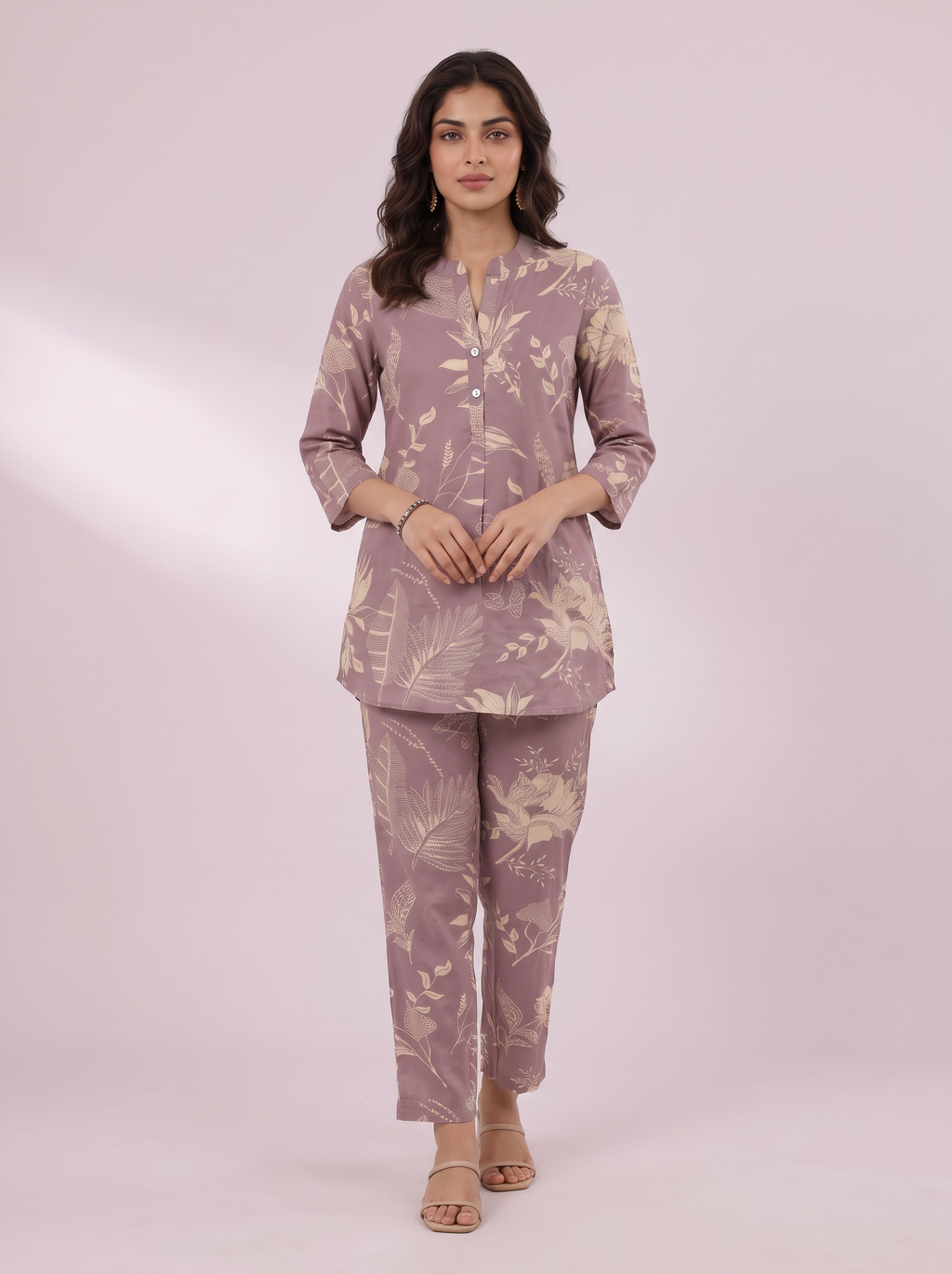 Mauve Meadow Botanical Print Co-Ord Set