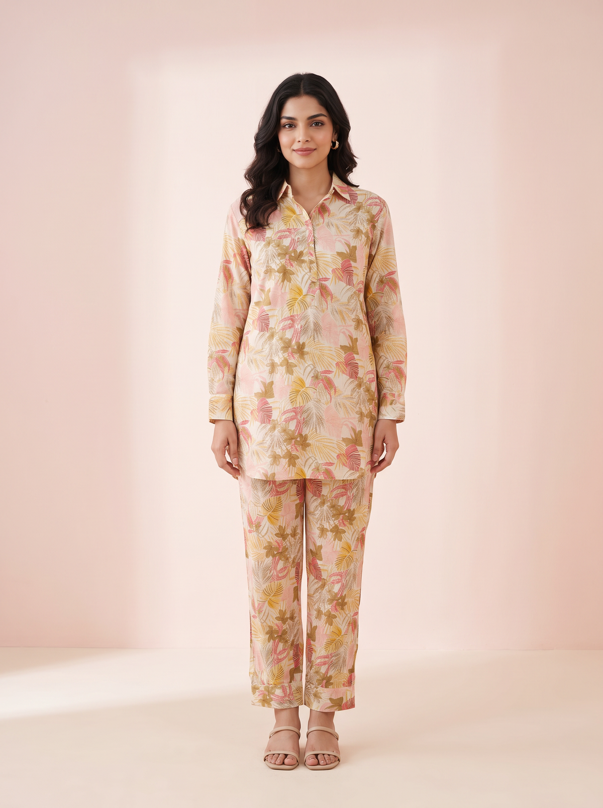 Blush Tropic Floral Printed Co-Ord Set