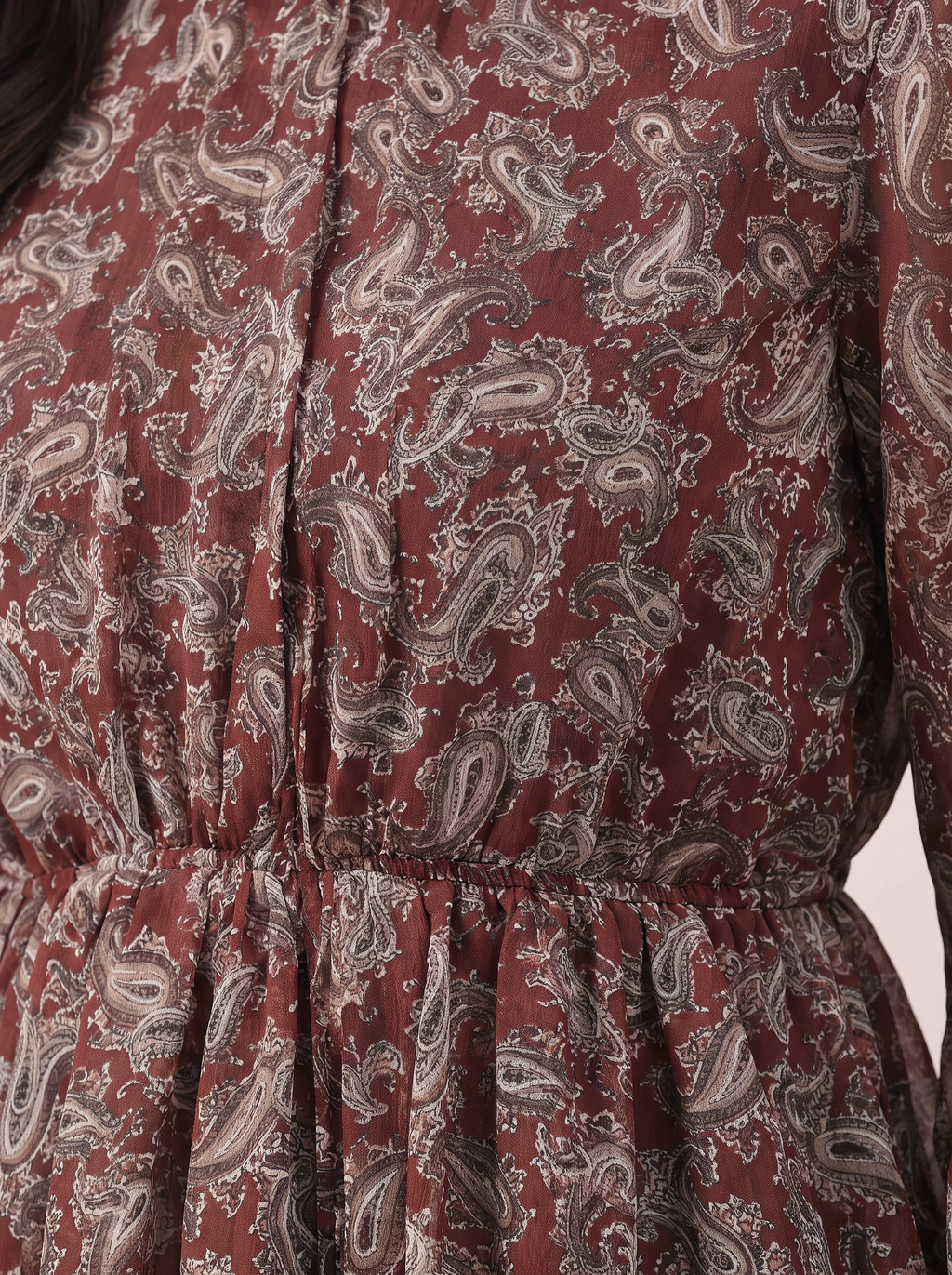 Russet Boho Flute-Sleeve Blouse