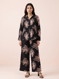 Noir Floral Linen Khadi Co-ord Set