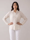 Ivory Dots Textured shirt