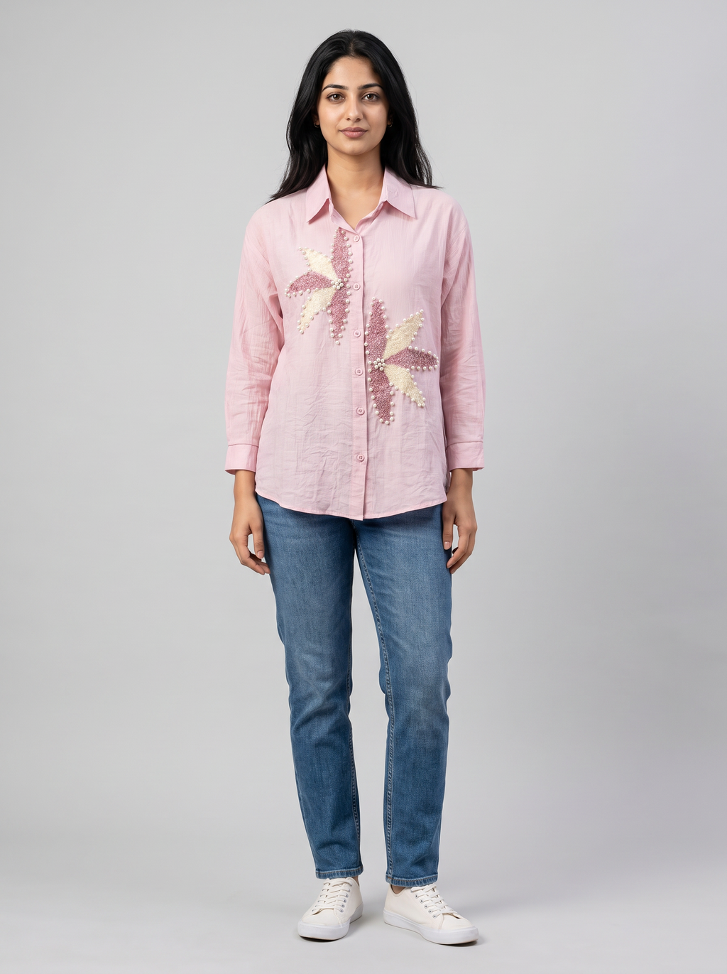 Embellished Linen khadi shirt