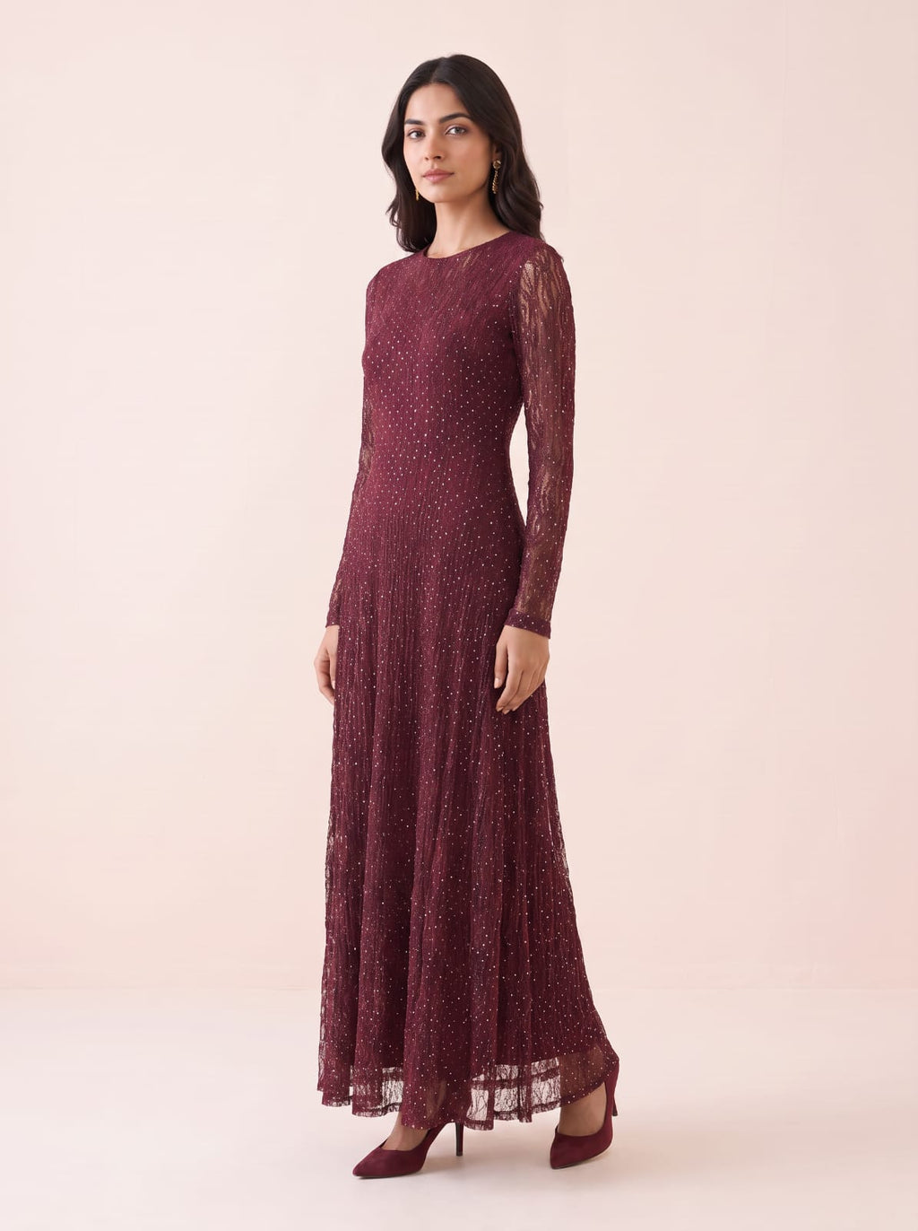 Shimmer Vertical Sequin Maxi Dress