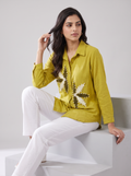 Golden Bloom Embellished shirt
