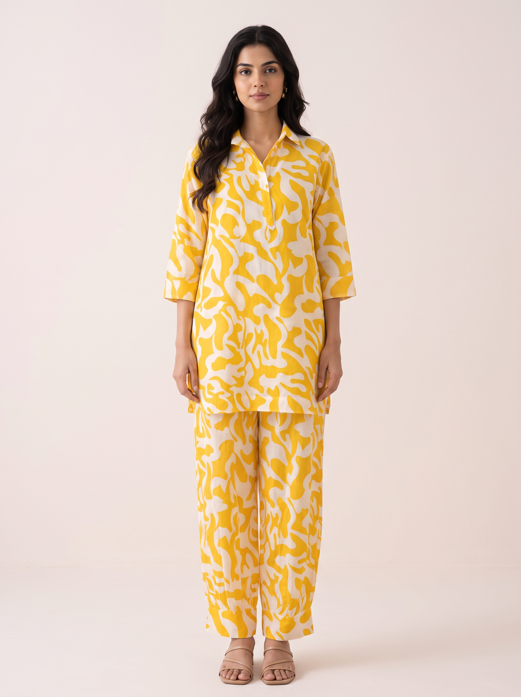 Marigold Swirl Abstract Printed Co-Ord Set