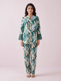 Emerald Flora Lace-Cuff Co-ord Set