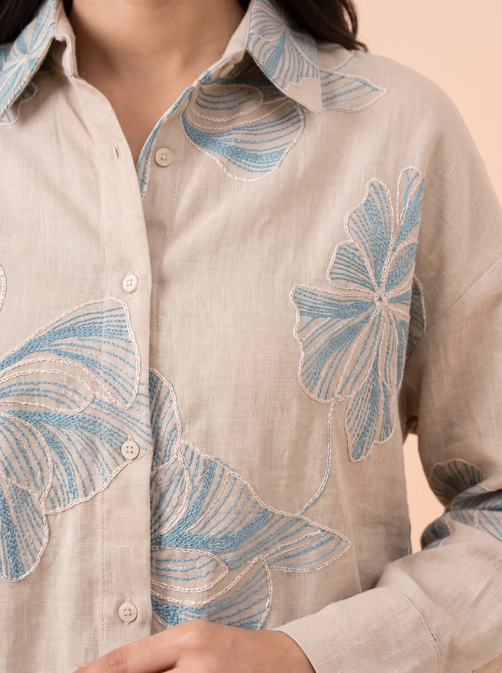 Floral printed Linen khadi co-ord set