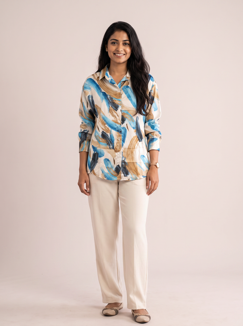 Abstract Brushstroke Printed shirt