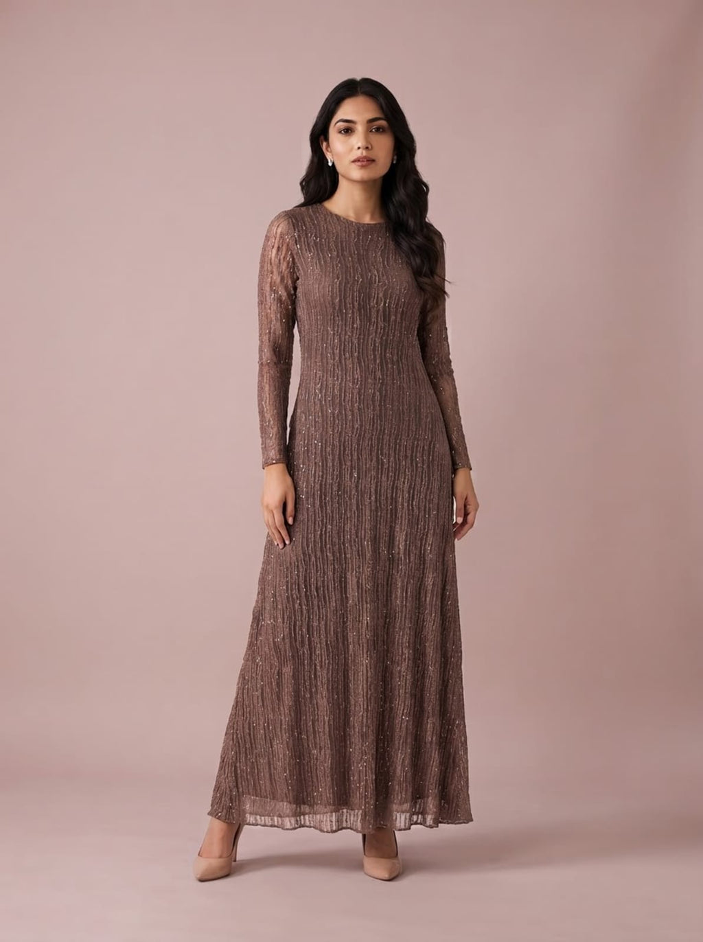 Shimmer Vertical Sequin Maxi Dress