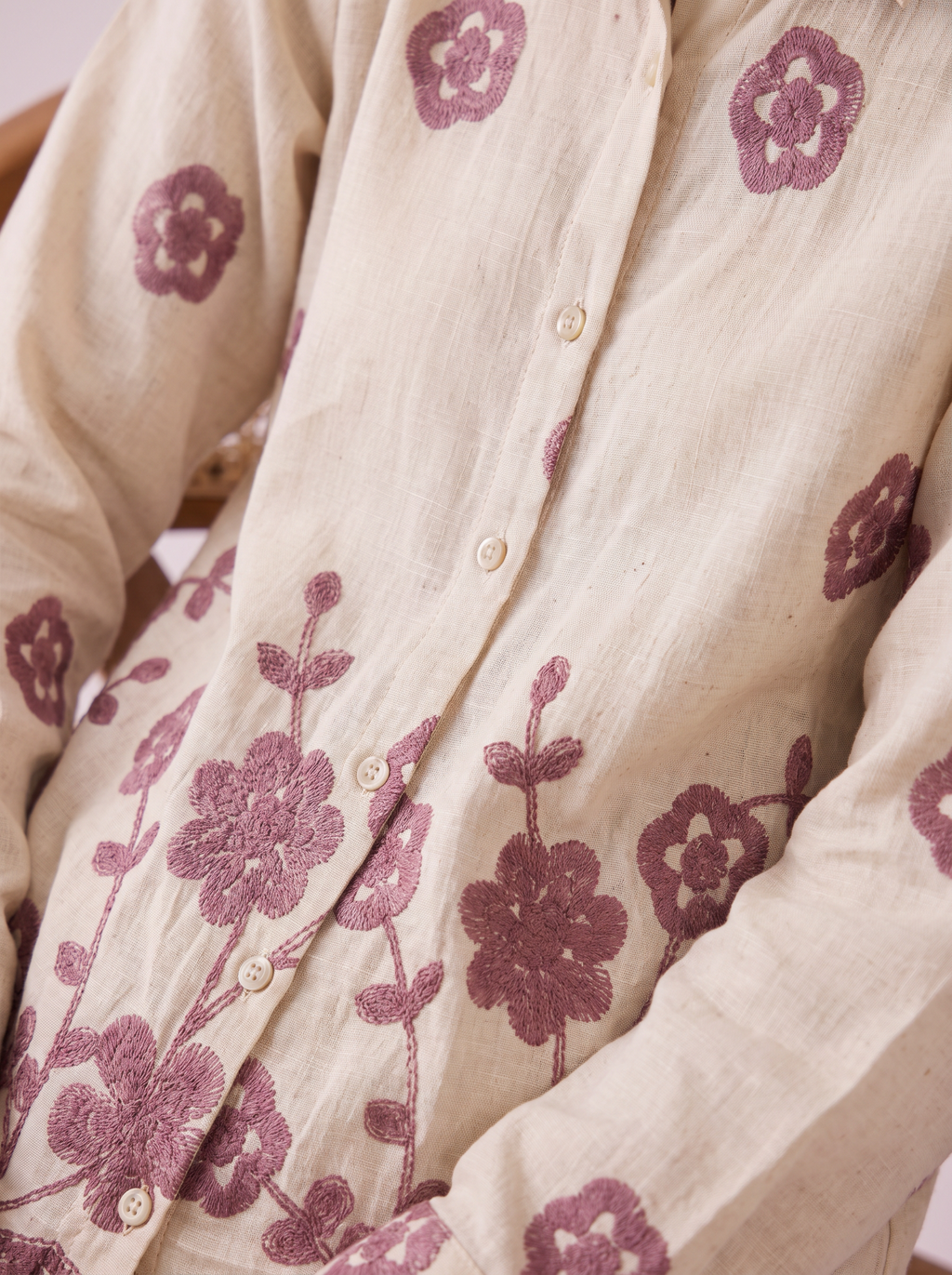 Floral printed Linen Khadi Co-ord Set