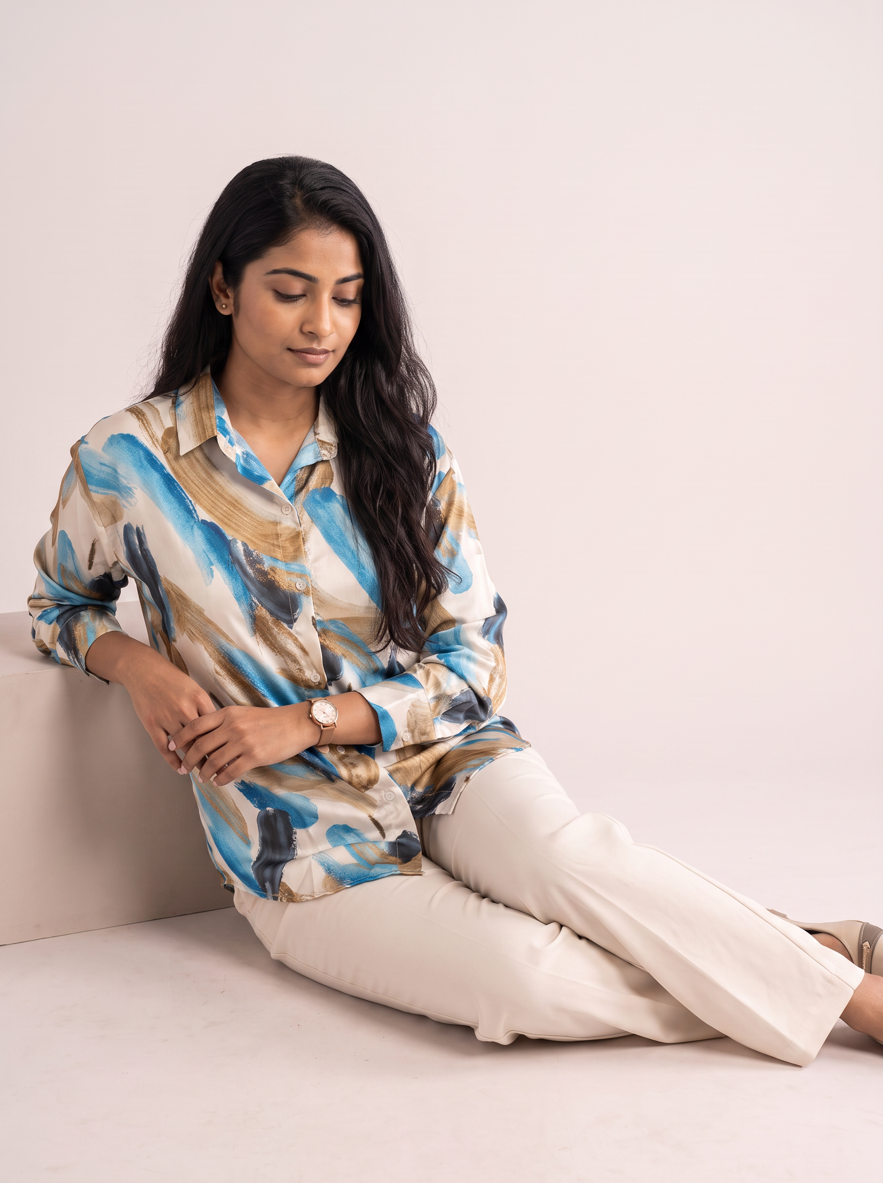 Abstract Brushstroke Printed shirt