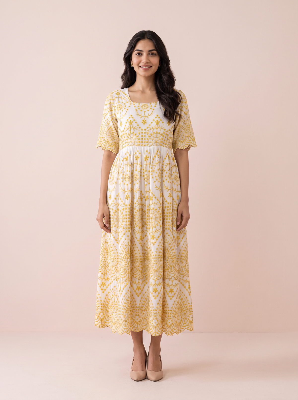 Aurelia Golden Bloom Dress
