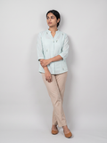 Botanical Breeze-printed Linen khadi Top