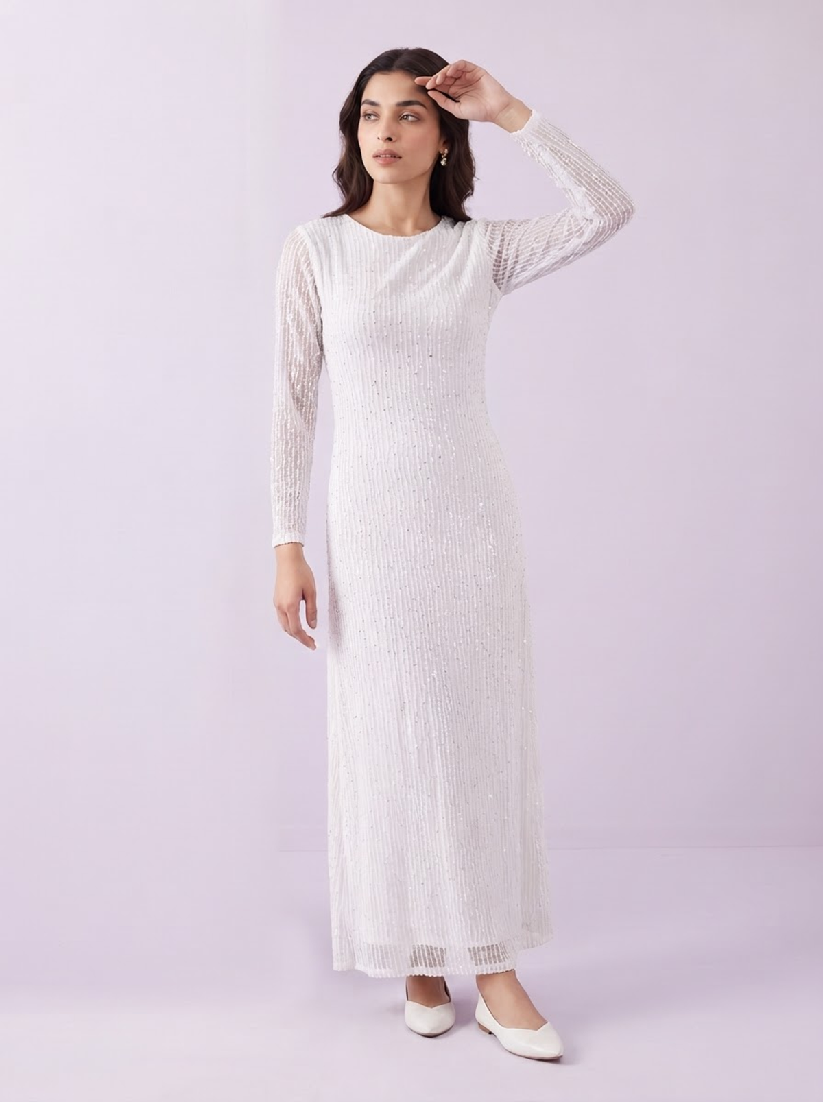 Shimmer Vertical Sequin Maxi Dress